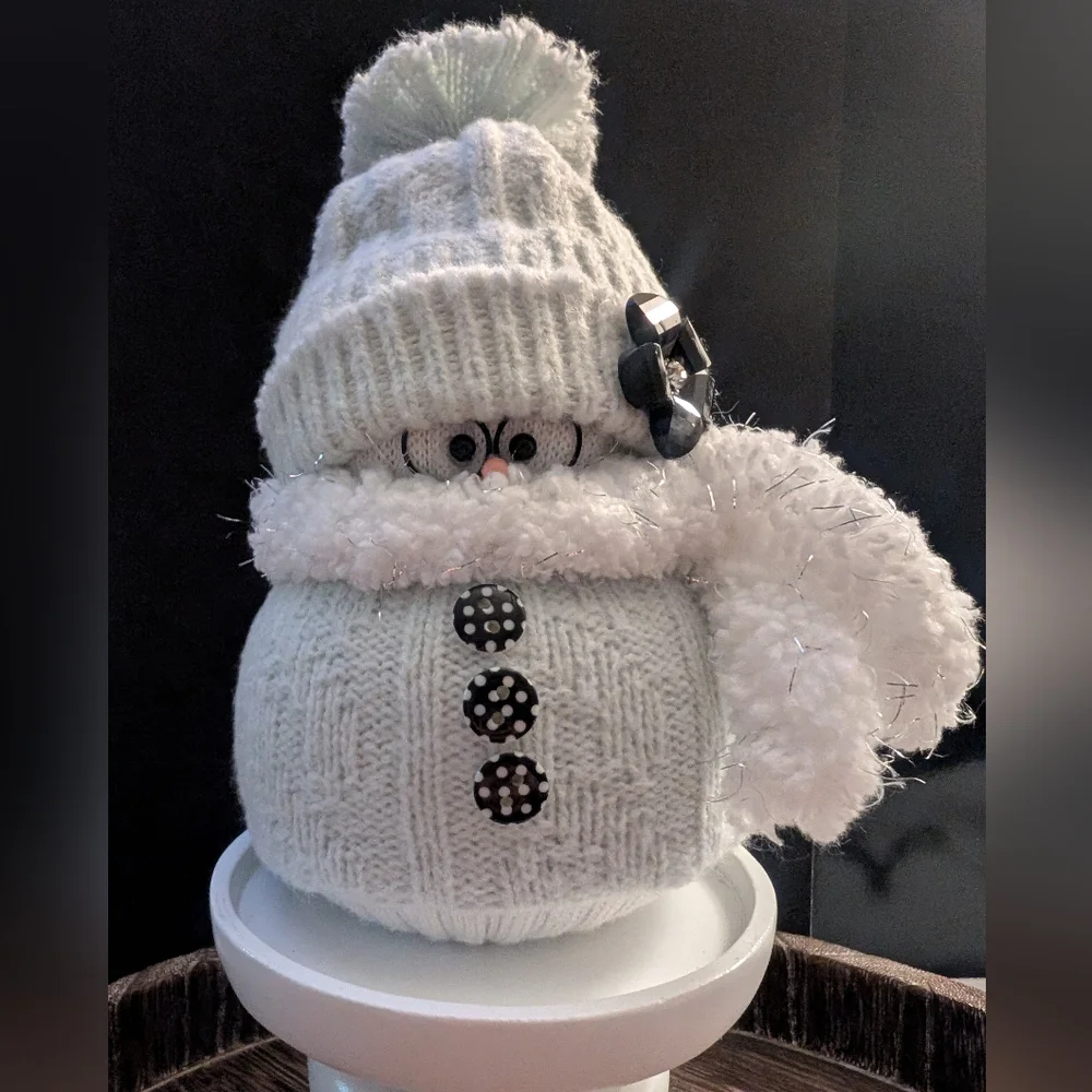 Cozy Baby Blue Snowman with Hat and Scarf - Picture 5 of 5